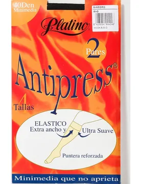 Pack de dos pares de minimedias de 40 deniers de mujer - Platino - FashionsVida