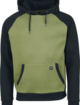 Kapuzenpullover für Männer schwarz/oliv "Zweifarbiger Pullover in schwarz/oliv" von - Männer - male - RED by EMP - FashionsVida