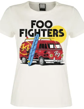 T-Shirt - Amplified Collection - Van - S bis XL - für Damen - Größe M - altweiß - Lizenziertes Merchandise! - Frauen - female - Foo Fighters - FashionsVida