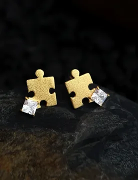 Mini Matte Puzzle Stud Earrings Women's Stylish Cute Minimalist Game-inspired New Jewelry - Aliexpress - FashionsVida
