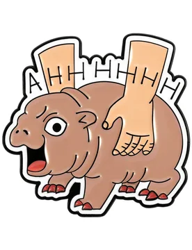 Cartoon Baby Hippo Enamel Pin Creative Hand Holding Hippopotamus AHHH Brooches Backpack Lapel Badge Animal Jewelry Friends Gifts - Aliexpress - FashionsVida