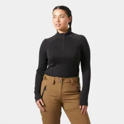 Women's Lifa Merino Midweight 1/2 Zip Base Layer Black L - Black - Female
