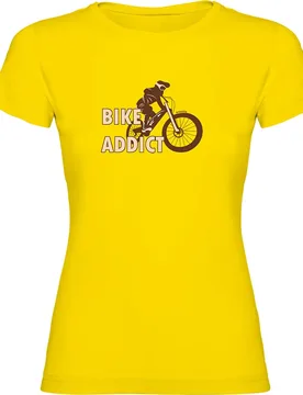 Maglietta A Maniche Corte Bike Addict Yellow - Kruskis - FashionsVida