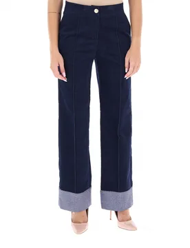 Pantalone in velluto BLU SCURO L - Rinascimento - FashionsVida