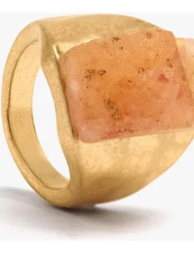 Anillo con piedra central con acabado texturizado - Parfois - FashionsVida