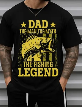 Dad Fishing Legend Fish Graphic T-Shirt 100% Cotton O-Neck Short Sleeve Summer Casual Mens T-shirt Streetwear - Aliexpress - FashionsVida
