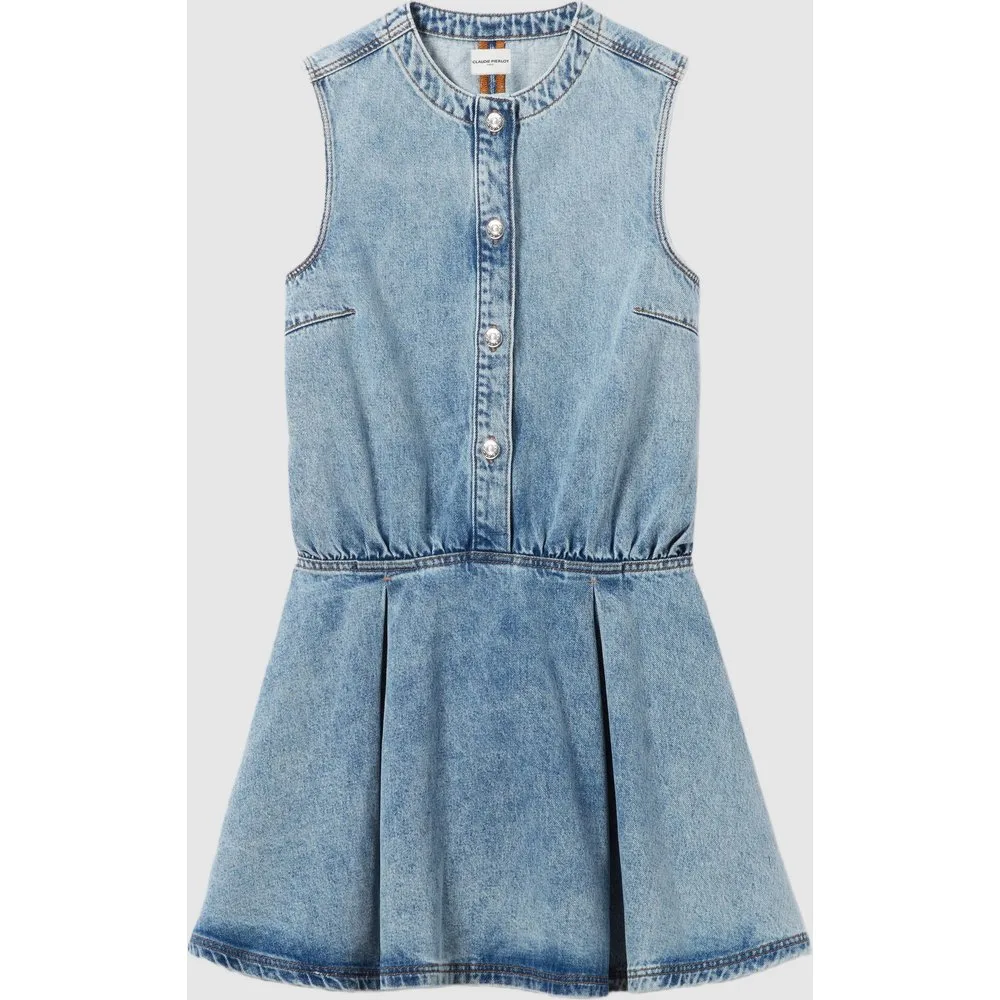 Vestido vaquero corto evasé sin mangas - CLAUDIE PIERLOT - FashionsVida