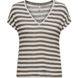 Camiseta de mujer de rayas y manga corta