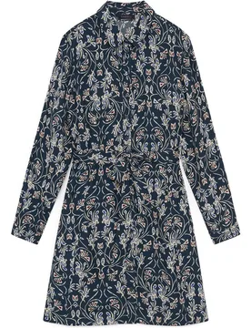 Vestido midi con manga larga y estampado floral - Caroll - FashionsVida