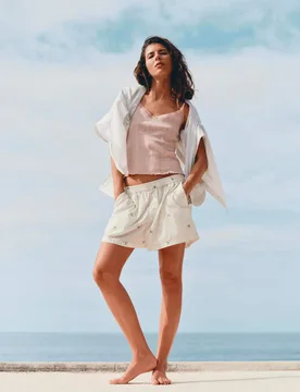 Slub Pointelle Lace Cami Pyjama Top Pink Shell female - M&S - FashionsVida