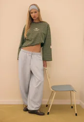 Gestreiftes Sweatshirt Khaki S