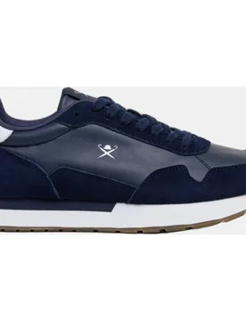 Zapatilla deportiva de hombre de running de piel y ante - Hackett - FashionsVida