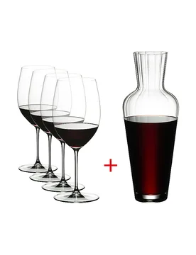 Set di 5 calici da vino rosso VERITAS Cabernet/Merlot e decanter trasparente - Riedel - FashionsVida
