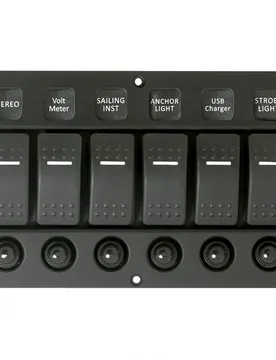 Switchpanel Curved Design 6 Switches Black One Size unisex - Talamex - FashionsVida