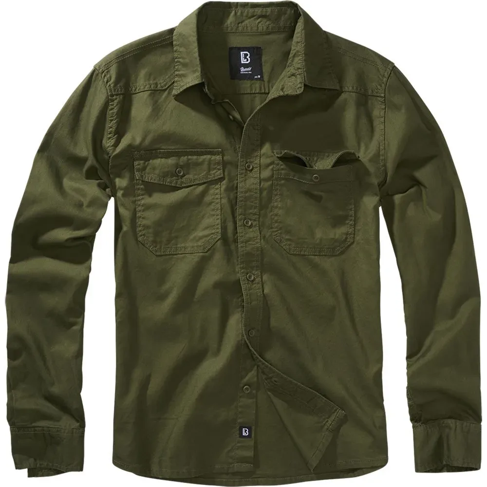 Camicia A Maniche Lunghe Flannel Olive 4XL - Brandit - FashionsVida