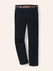 Gürtel-Cord Chino, Regular Fit#normale Größen#schlanke Größen#untersetzte Größen, Farbe Blau, 106, inklusive Gürtel elastisch und bequem Herre