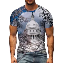 Men's 3D printed short-sleeved T-shirts, smooth fabric, perfect for vacations and travel Novelty Tee Top