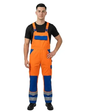 Combinaison Avec Poches Pour Genouillères Safe Compete 07169 Hi-Vis Orange / Royal 52 - MASCOT - FashionsVida