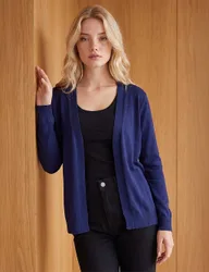 Petite Stretch Cardigan Navy female