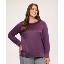Camiseta de mujer bimaterial en raso y jersey construcción bimaterial para el máximo confort