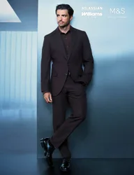 Italian Wool Blend Performance Suit Trousers Teak male