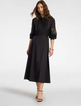 Falda midi de línea en a largo midi con cierre de cremallera - Elena Miró - FashionsVida