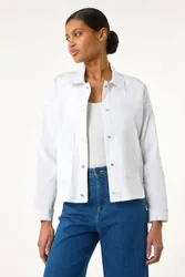Women's Patch Pocket Jacket in White Size: 18 - White - Size: 18