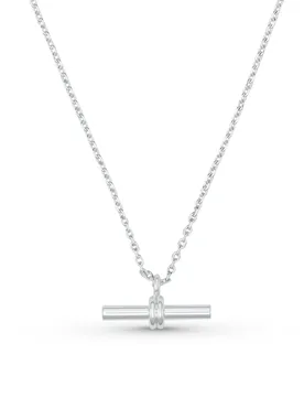 LUXE Linear T-Bar Drop Necklace - Silver - Orelia London - FashionsVida