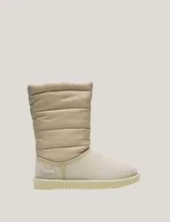 Waterproof Quilted Mid Calf Boots Beige female