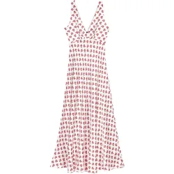 Vestido midi de seda estampado floral