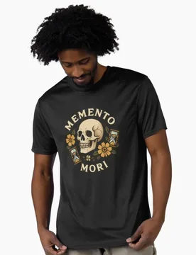 Memento Mori Skull Flowers Hourglass Philosophy stoic philosophy Gift t shirt 100% cotton printed Graphic Clothes Large size Top - Aliexpress - FashionsVida