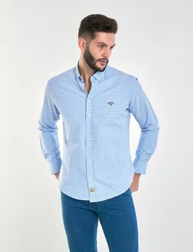 Camisa oxford de hombre corte regular cuadros colección bandera - Spagnolo - FashionsVida