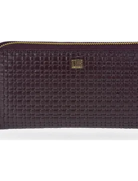 Monedero billetero grande cremallera en piel grabado - Guy Laroche - FashionsVida