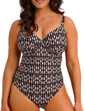 Womens Shell Bay Full Cup Swimsuit - Black Polyamide - Size 34d - Fantasie - FashionsVida