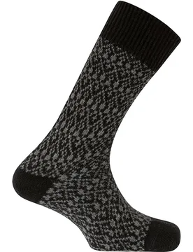 Calcetines de hombre de cashmere-lana con cenefa bicolor en color - Punto Blanco - FashionsVida