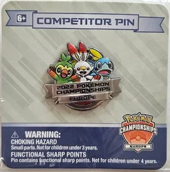 Pokemon EUIC Competitor 2022 Galar Starters Pin Badge