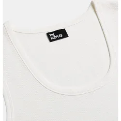 Camiseta sin mangas de mujer de algodón, ajustada