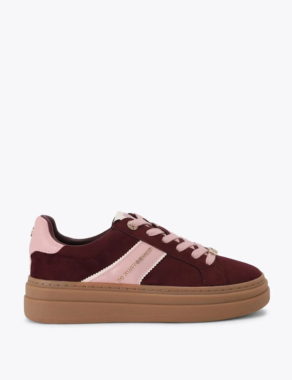 Suede Side Stripe Platform Trainers Red female - Kurt geiger - FashionsVida