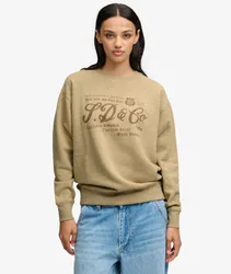 Superdry Damen Industry Worker Sweatshirt mit Lockerer Passform Light Grey - Größe: 36