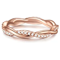 Womens Trilani Female Sterling Silver Ring - Rose Gold - Size Q