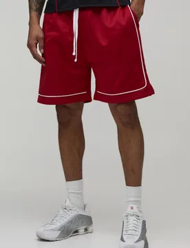 Herren Normal Geschnittene Trainingsshorts Mit Paspelierung Aus Trikot Red Größe Medium - boohooMAN - FashionsVida