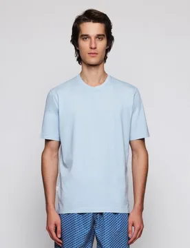 Camiseta de hombre cuello redondo de algodón orgánico - Mirto - FashionsVida
