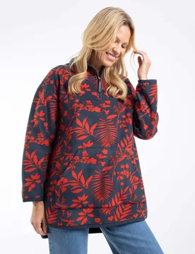 Ester Womens Printed Polar Popover Hoodie - - Size: 10 - Weird Fish - FashionsVida