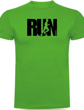 Maglietta A Maniche Corte Word Run Green L - Kruskis - FashionsVida