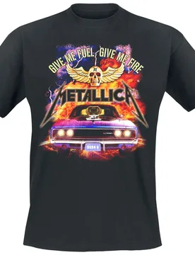 T-Shirt - Give Me Fuel - S bis XXL - für Männer - Größe M - schwarz - Lizenziertes Merchandise! - Männer - male - Metallica - FashionsVida