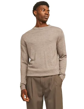 Maglione Merino Greige / Melange M - Jack & jones - FashionsVida