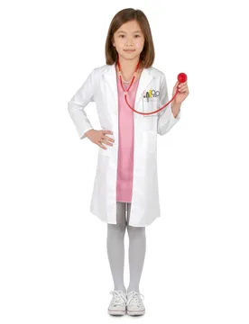 Arzt-Kinderkostüm Chefärztin weiss-rosa - KARNEVAL-MEGASTORE - FashionsVida