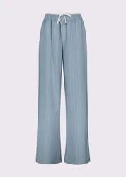 Pantalone gessato donna azzurro