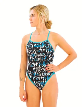 Multi Triahtlon Swimsuit Black / Royal L Women - TURBO - FashionsVida