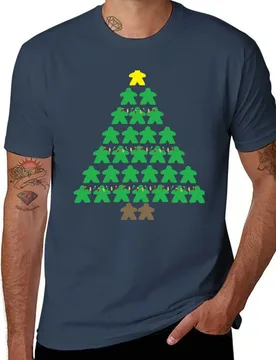 Christmas Tree Meeples with Lights Tabletop Black Background T-Shirt t shirt custom print cotton t shirts high quality T-Shirt - Aliexpress - FashionsVida